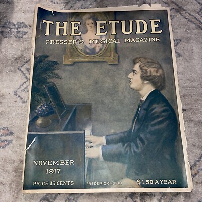 November 1917 '' Die Etüde '' Musical Zeitschrift Creme Von Weizen Pompeian Ads