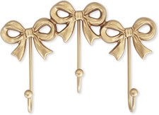 Small Gold Bow Wall Hook,Gold Cast Iron Hook,Size:8.27x5.59 inches