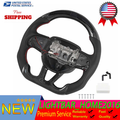 Carbon Fiber LED Colorful Steering Wheel For Dodge Hellcat Charger Durango 2015+