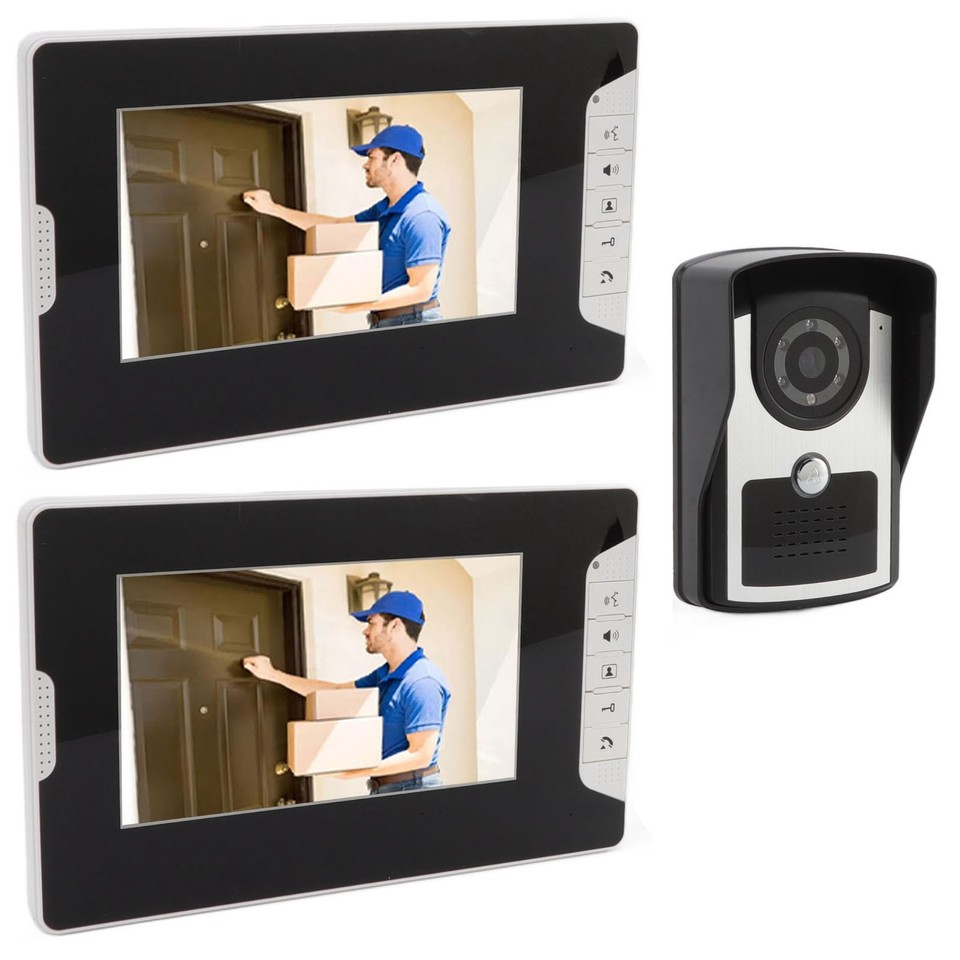 Video Intercom Doorbell Smart Dual Monitor Electronic Doorbell 16 Bells ...