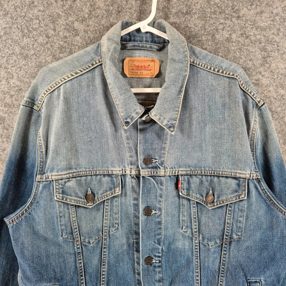 Levi Strauss & Co. Womans  Denim Jacket Blue Cotton Collared Button Size L, photo 2 of 5