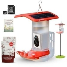 FeatherSnap Smart Hummingbird Feeder with HD Camera   WiFi Solar Bird Feeder...