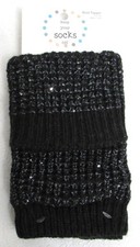 Keep Your Socks On Boot Topper Leg Warmers Black with Sequins Women's 1 Size New