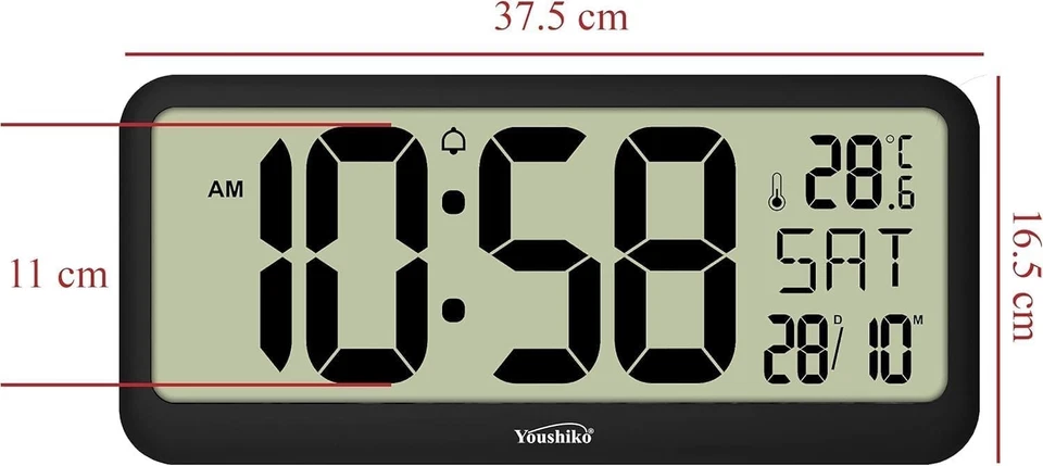 Radio Controlled Wall Clock Jumbo XXXL LCD  UK & Ireland Version   MSF Digital - Image 3 of 4
