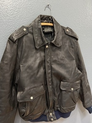Vintage 80 s Harley Davidson Hein Gericke Black Leather Bomber Biker Jacket 48 