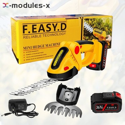 2 IN 1 Electric Hedge Trimmer Cordless   Lawn Mower Garden Pruning Shear #hj