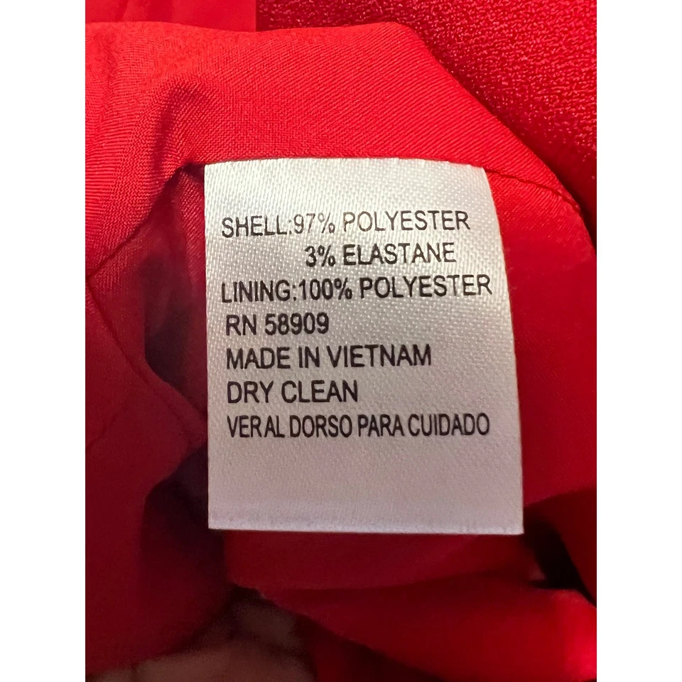 Preston & York Red Blazer & Pants Suit Set Women's Size 14 18 Professional - Image 4 of 4