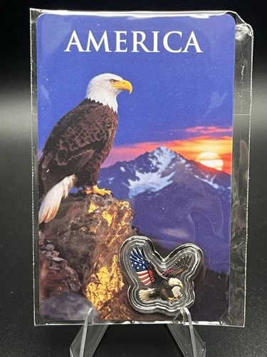 1 Gram Colorized Bald Eagle In America Assay   5000 Mintage .999 Fine Silver!