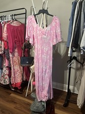 Women’s Pink Target Midi Dress With Slit Size XS