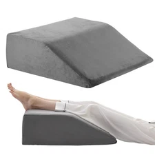 Leg Elevation Pillow for Sleeping - Cooling Gel Foam Wedge for Circulation &