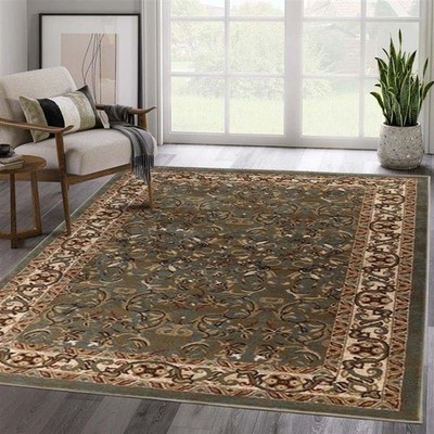 Heritage Traditional Oriental Floral Scroll Indoor Area Rugs or Runner Rug