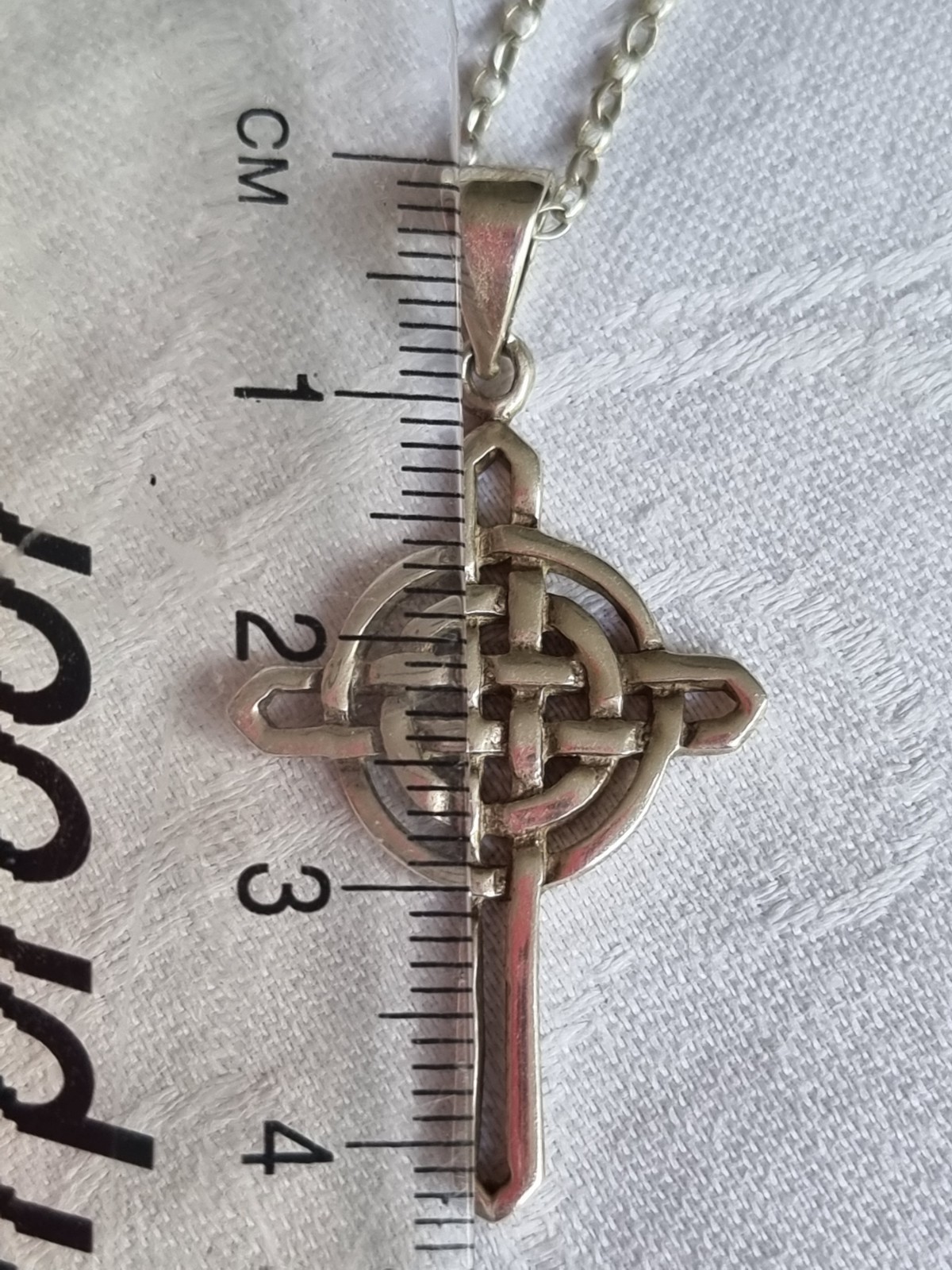 Solid 925 Sterling Silver Celtic Cross Pendant Ne… - image 8