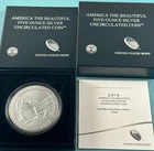 2014 Arches America the Beautiful BURNISHED 5 oz Silver Coin w/Box and COA