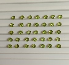 Natural Green Peridot Faceted 4mm Round Loose Gemstone Wt. 60 carat