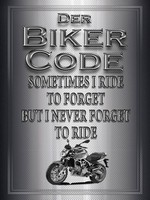 Holzschild 40X30 Cm Motorrad Biker Code Never Forget Ride Deko Geschenk Holz Sch
