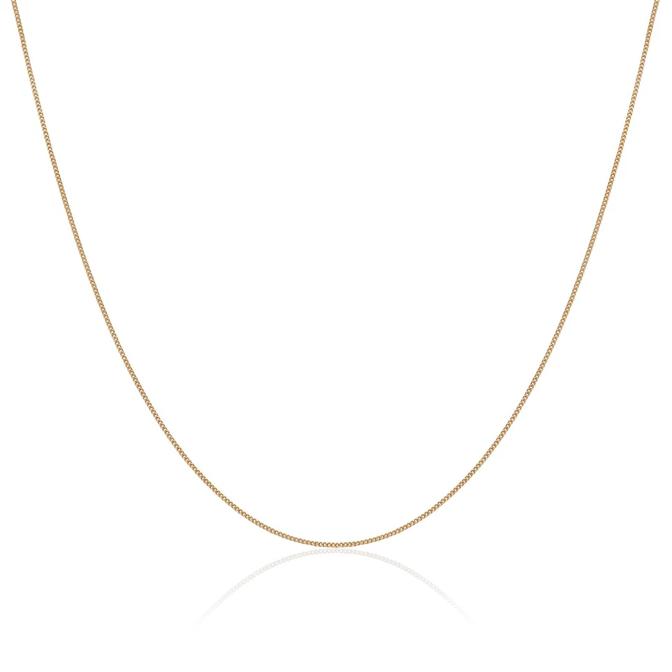 Gold Plated Sterling Silver Fine Diamond Cut Curb Chain 14 - 32 " Inches - Image 1 of 4