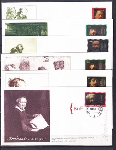 [G191838] Art Rembrandt Netherlands Nice Lot First Day Covers UNG