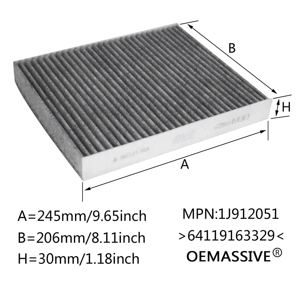 2PC Pollen Cabin Air Filter For Alpina B5 B6 B7 D5 BMW5 6 7 Series 535i 640i M6 - Image 3 of 4