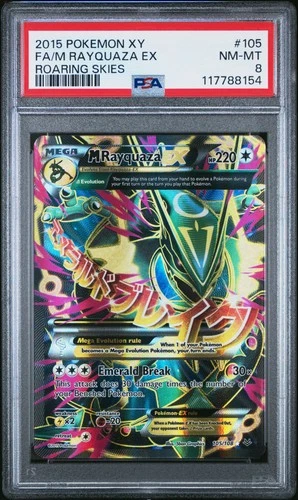 2015 POKEMON XY ROARING SKIES #105 FULL ART/M RAYQUAZA EX PSA 8