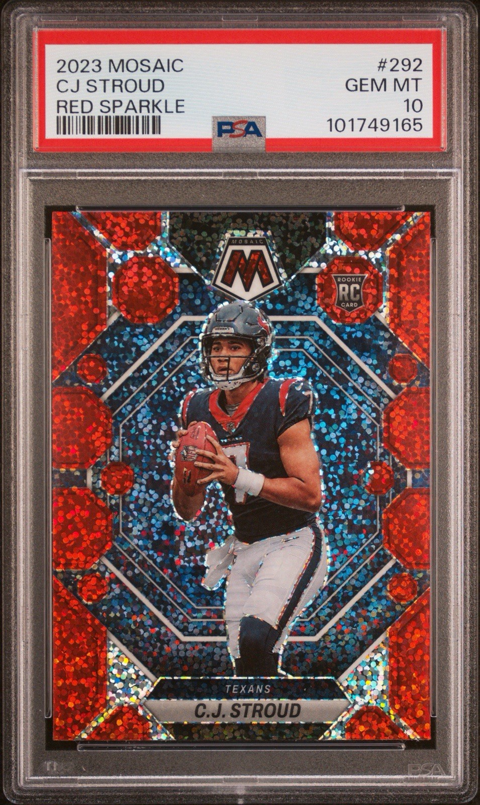 2023 Panini Mosaic Red Sparkle Prizm Rookie C.J. Stroud PSA 10 Texans #292
