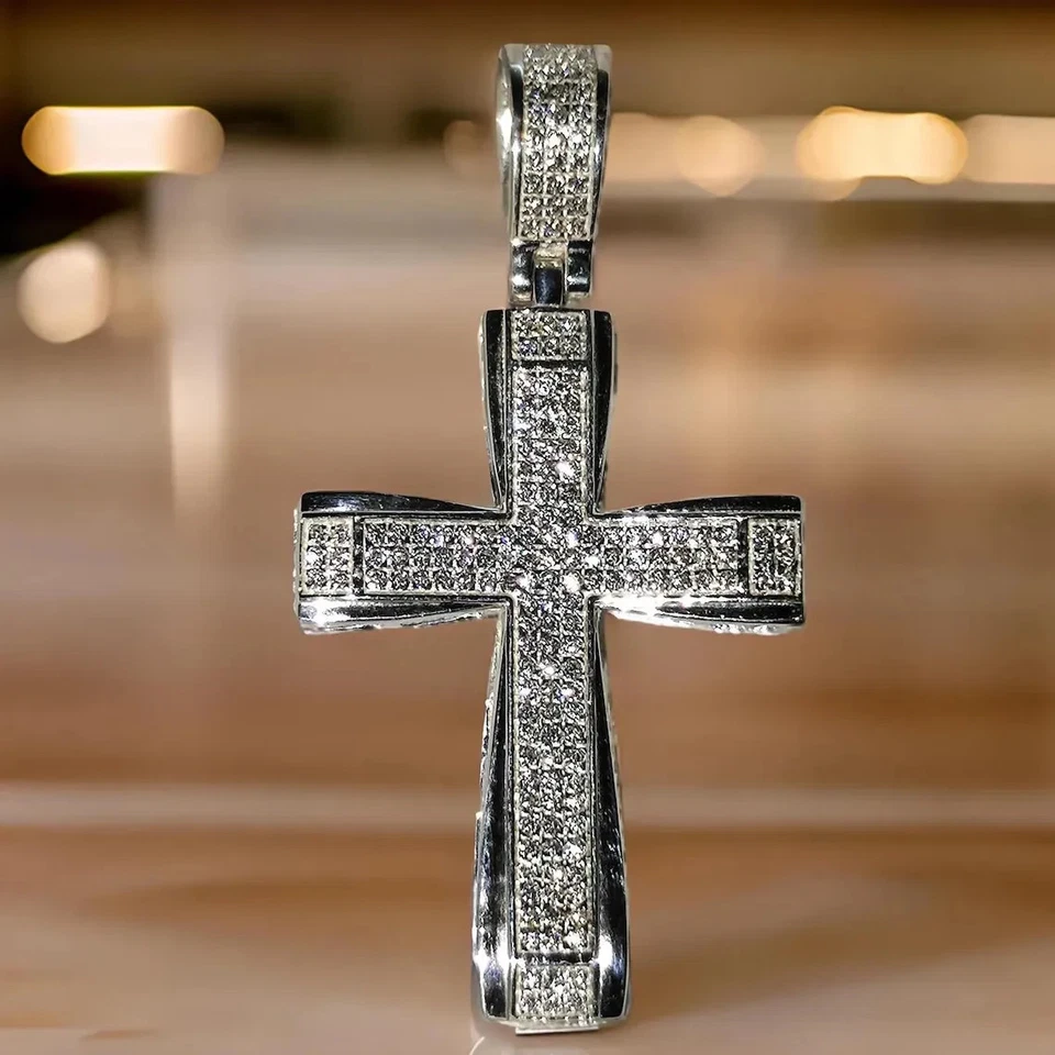 NEW FOR MESN Diamond Jesus Cross Pendant, Lab-Created Diamond, Sterling Silver - Image 2 of 4