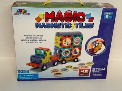 Magic Magnetic Tiles for Kids,Educational Magnetic Building 42 Blocks