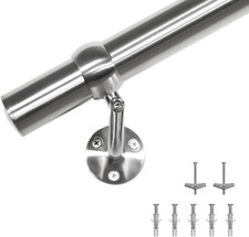 Stair Handrail Kit 4FT, Stainless Steel 304 Wall Mount Railing, 1-11/16 Inch Pip