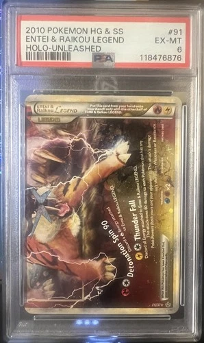Pokemon Unleashed Holo Entei Raikou Legend #91 PSA 6