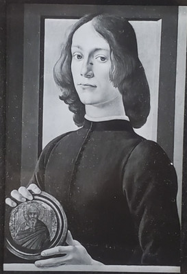 Portrait of Giovanni de' Medici, Sandro Botticelli, Magic Lantern Glass Slide