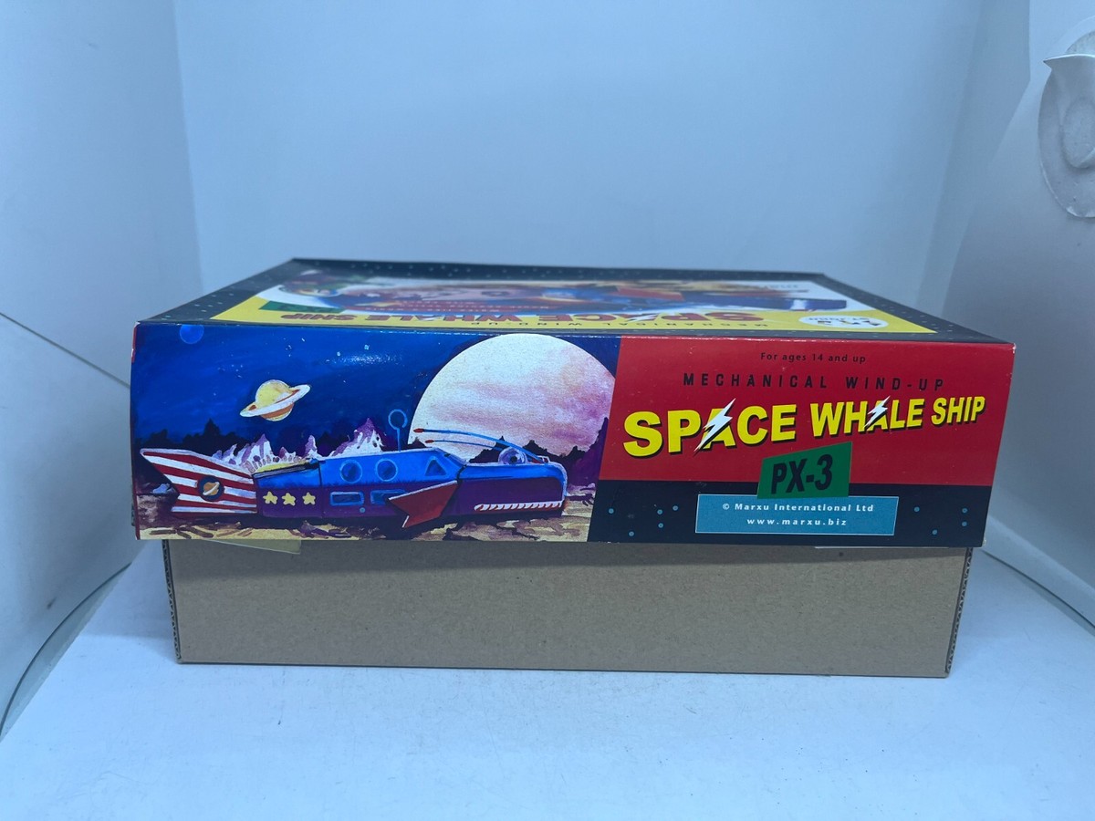 St John by Marxu PX-3 Space Whale Ship Mechanical wind up tin toy 