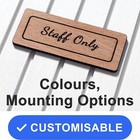 Staff Only Sign, Private Entry, Employees Only, Wooden No Access Restricted Sign