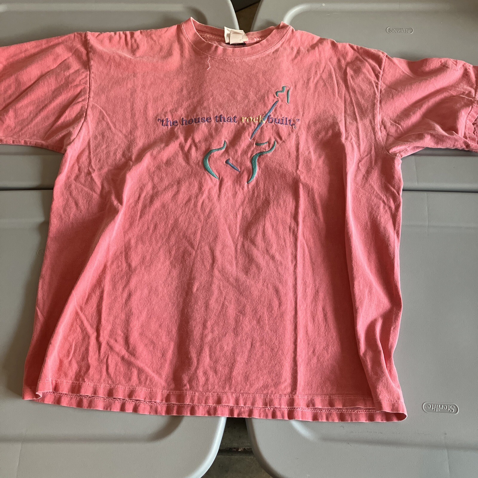 FILA T shirt vintage The Ho That Rock Built rosa taglia XL Oarsman USA Cleveland HOF