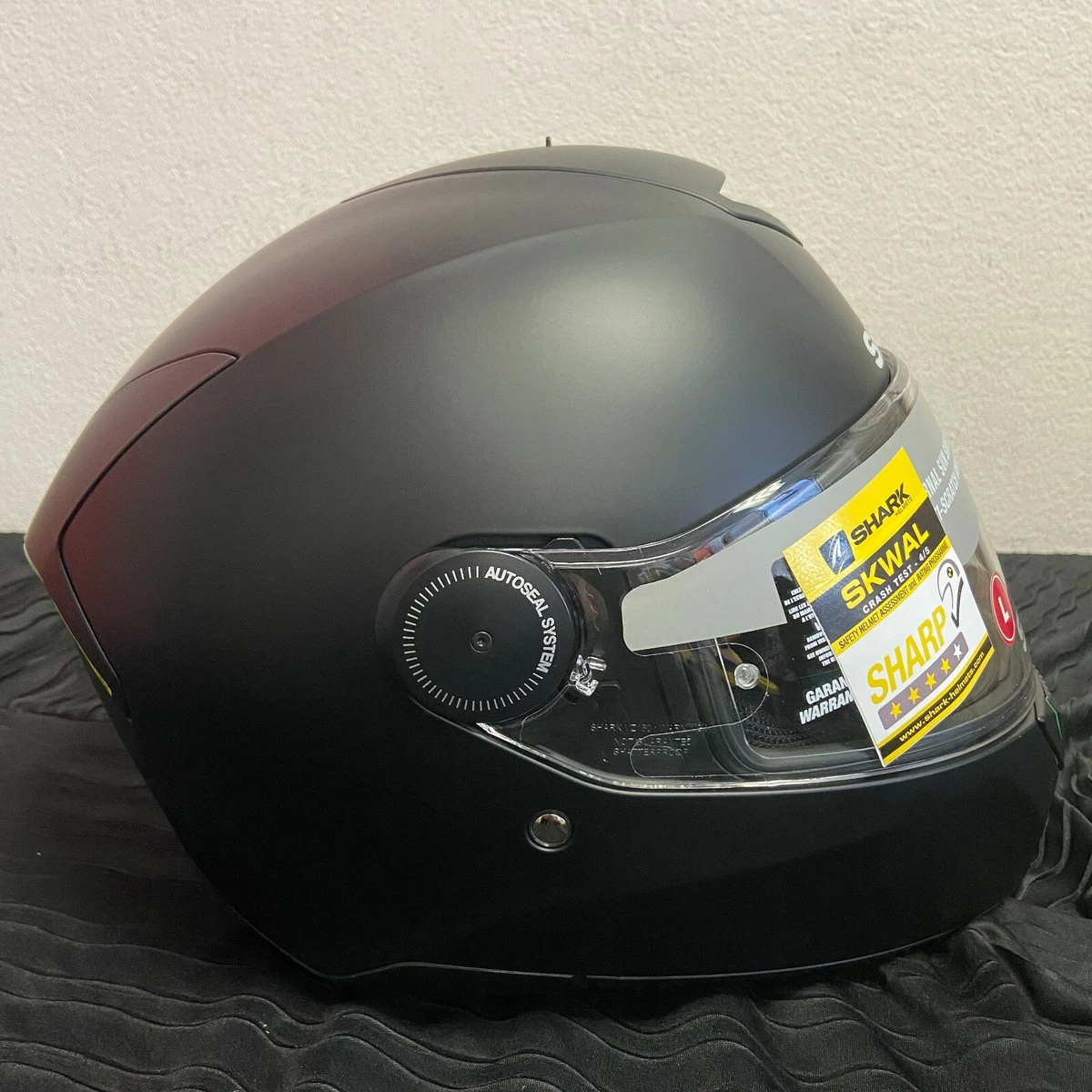 Shark Skwal LED Light Up Motorcycle Helmet Matte Black Large WAS