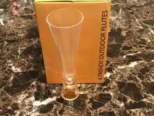 VEUVE CLICQUOT PONSARDIN CHAMPAGNE OUTDOOR TRENDY FLUTES ACRYLIC QTY. SIX  RARE