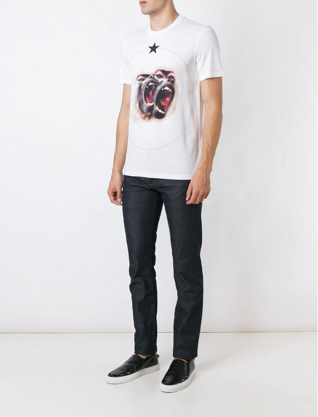 BRAND NEW W/TAGS Givenchy *WHITE* Monkey Brothers T-Shirt Size XL