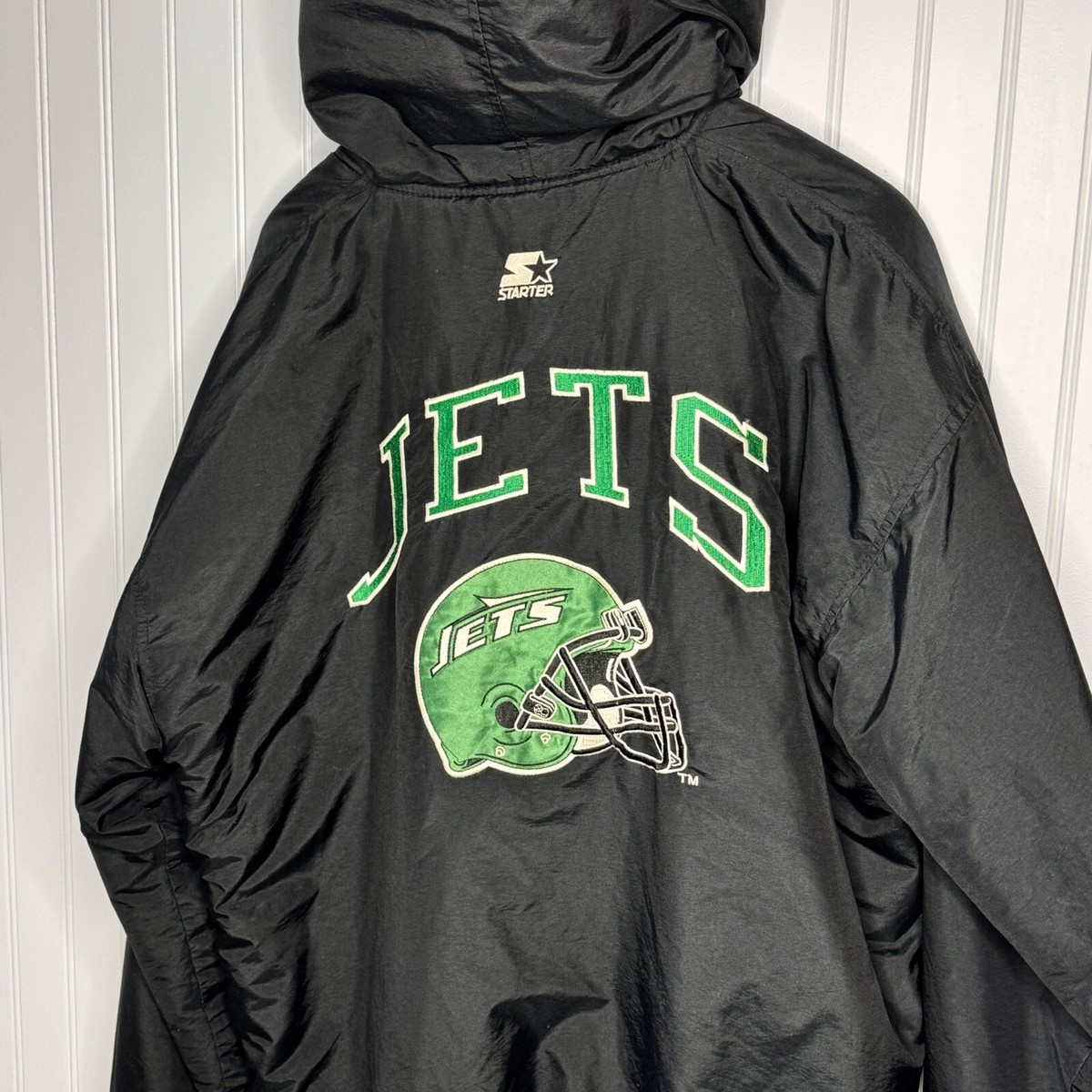 Vintage 1980's Sz L Starter NFL New York Jets Puffer Jacket Full