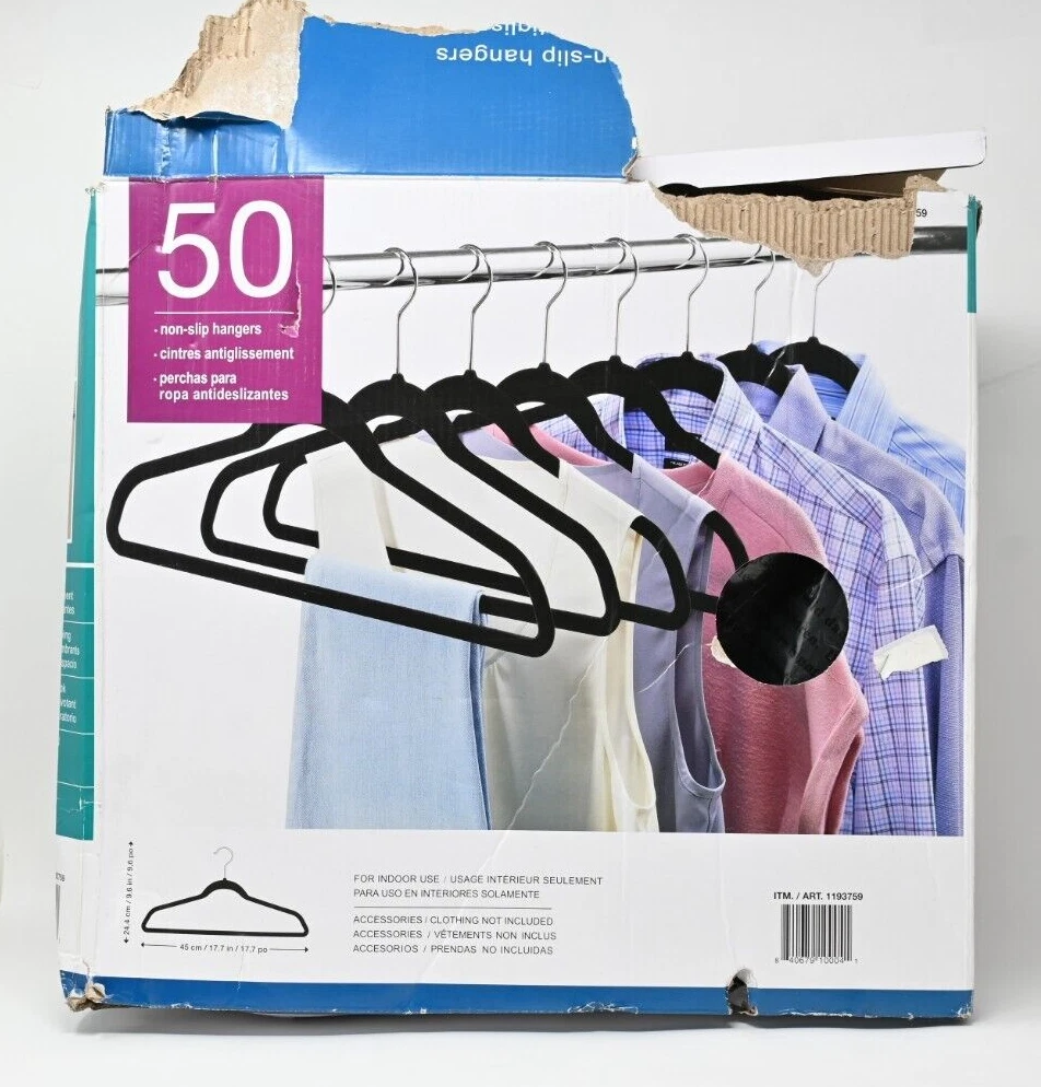 Flocked Non-Slip Space Saving Clothes Hangers - 50 Pack –  TheLiquidationLocation