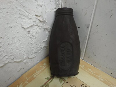 Rare Find Early Antique Miner s Carbine Lamp Flask  Guys Dropper  Tin Screw Top