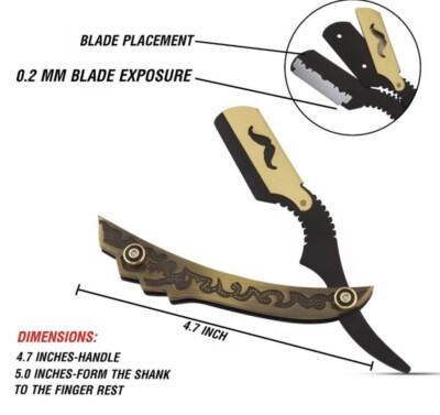 All Purpose Straight Edge Razor Blade Cut-Throat Mustache Blade