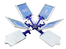 A Grade 4 Color 2 Station Screen Printing Machine with Fixed Pallet Press 006431