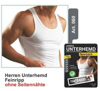 He. Unterhemd 100% BWL Underwear Unterwäsche Achselhemd Tanktop Shirt-4er Pack