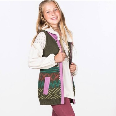 Matilda Jane Sz 10  Big Idea  Vest NWT Sweater Knit Green 435 Make Believe