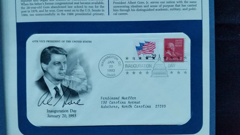 1993 Vice Presidential Inaugural Covers - Albert Arnold Gore, Jr. - 45th V.P. - Image 2 of 4