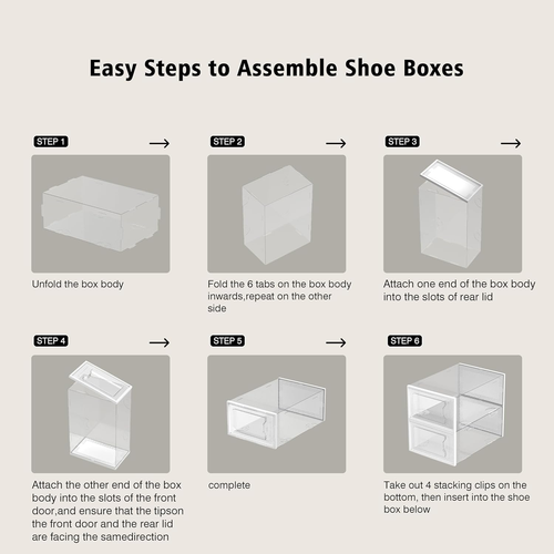 X-Large Shoe Storage Box Fit Size 11, Clear Plastic Stackable Shoe Organizer for - Picture 8 of 8