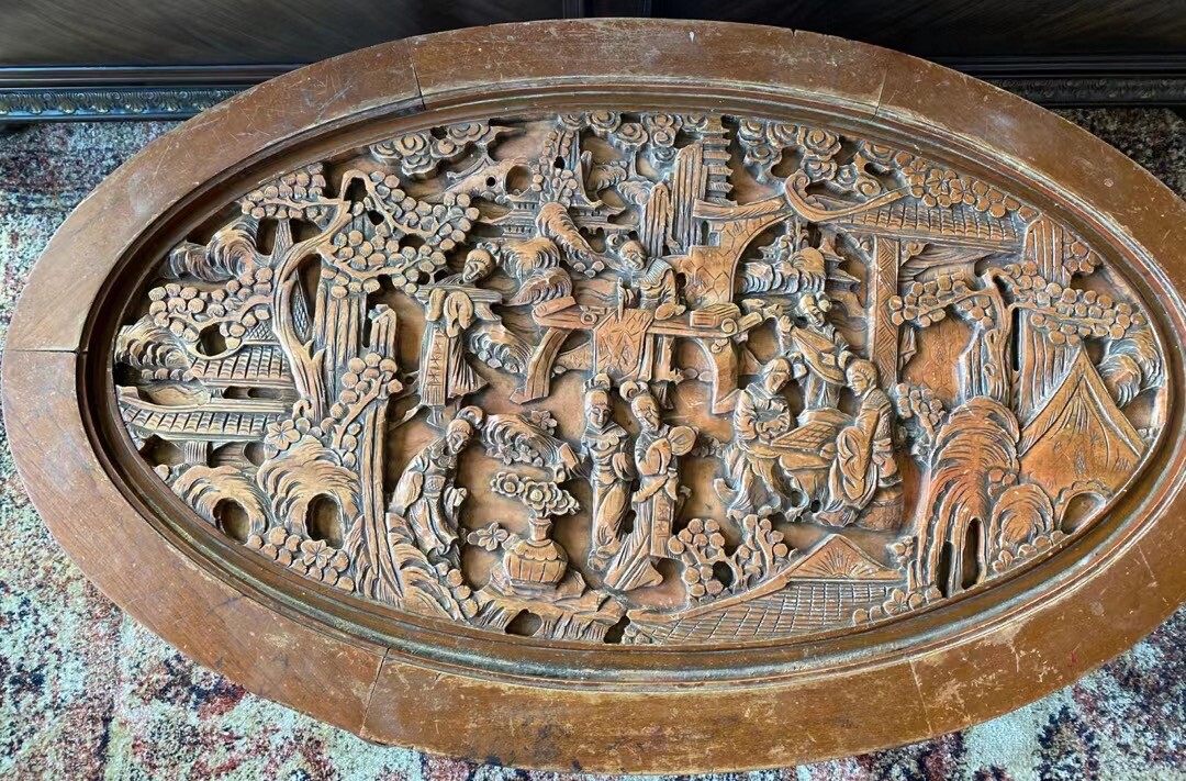Chinese antique wood carved tea table with 6 stools | eBay Chinese antique wood carved tea table with 6 stools | eBay