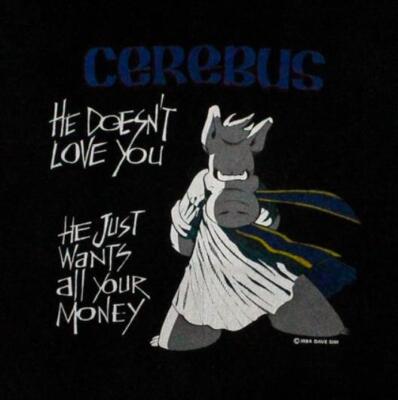 Vintage CEREBUS the Aardvark T-Shirt by Graphitti Designs Comic Book XXL XL NEW