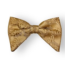 Vintage Jumbo Butterfly Bowtie Clip On Royal Rust Resistant Gold Yellow