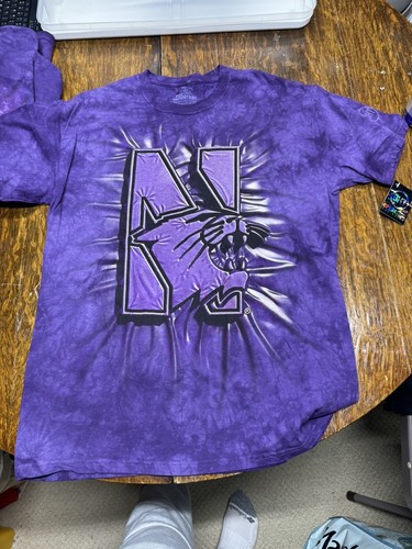 NorthWestern Wildcats T-shirt Size Large Purple Short Sleeve Basketball Logo