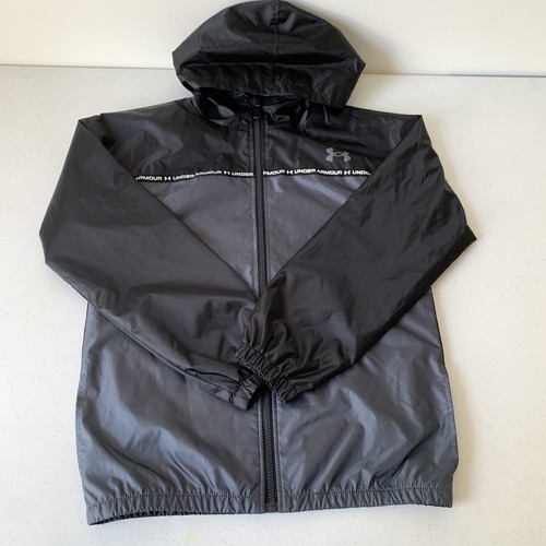 UNDER ARMOUR BOYS WINDBREAKER YOUTH LARGE PITCH GRAY TAPING