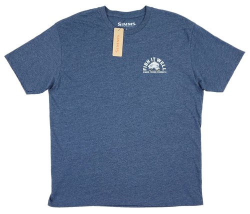 T-shirt De Pêche Simms Homme 2XL Orange – Manches Courtes, Logo Truite, Coton Pré-rétréci